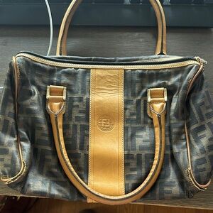 Fendi Black and Gold Satchel